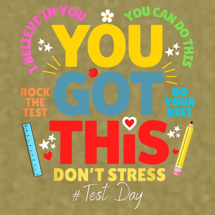 Rock The Test Don't Stress You Got This Teacher Testing Day  Garment-Dyed Women's Muscle Tee