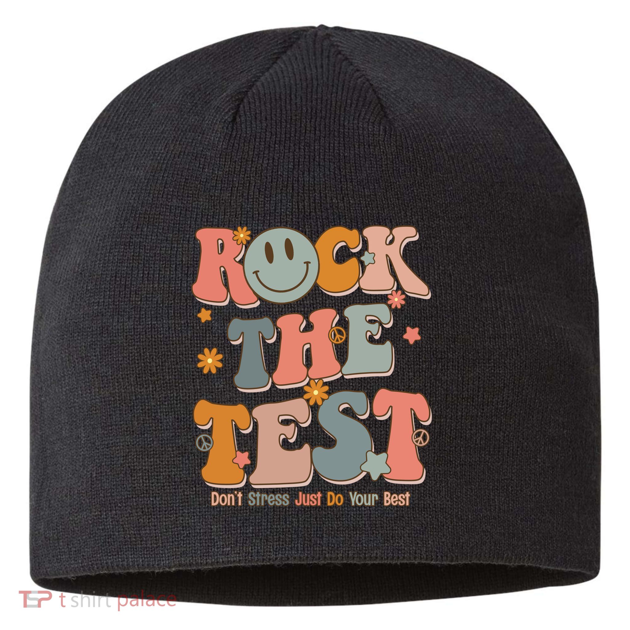 Rock The Test Dont Stress Just Do Your Best Sustainable Beanie