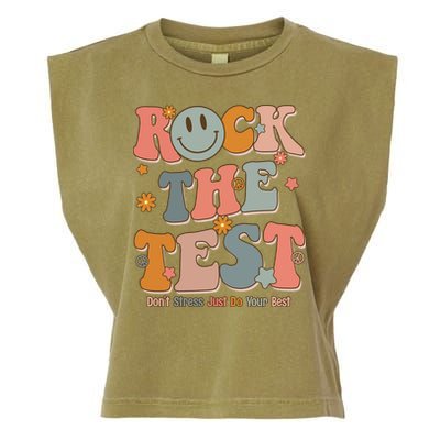 Rock The Test Dont Stress Just Do Your Best Garment-Dyed Women's Muscle Tee
