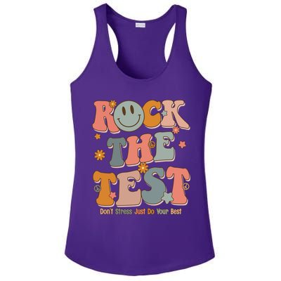 Rock The Test Dont Stress Just Do Your Best Ladies PosiCharge Competitor Racerback Tank