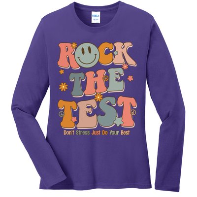 Rock The Test Dont Stress Just Do Your Best Ladies Long Sleeve Shirt
