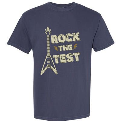 Rock The Test Guitar Teacher Test Day Testing Day Teacher Garment-Dyed Heavyweight T-Shirt