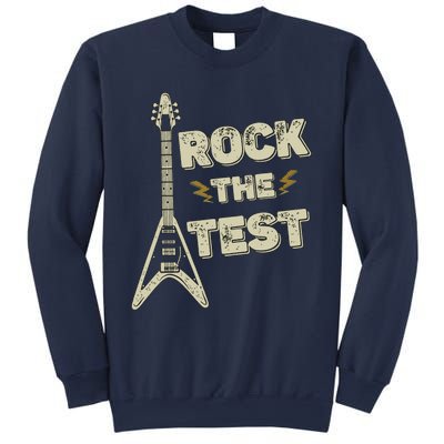 Rock The Test Guitar Teacher Test Day Testing Day Teacher Sweatshirt