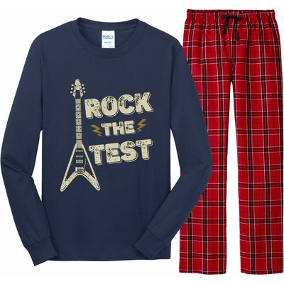 Rock The Test Guitar Teacher Test Day Testing Day Teacher Long Sleeve Pajama Set