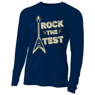 Rock The Test Guitar Teacher Test Day Testing Day Teacher Cooling Performance Long Sleeve Crew