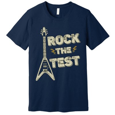 Rock The Test Guitar Teacher Test Day Testing Day Teacher Premium T-Shirt