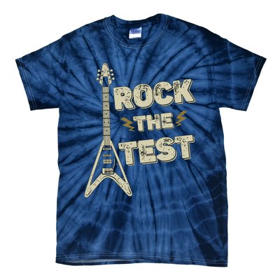 Rock The Test Guitar Teacher Test Day Testing Day Teacher Tie-Dye T-Shirt