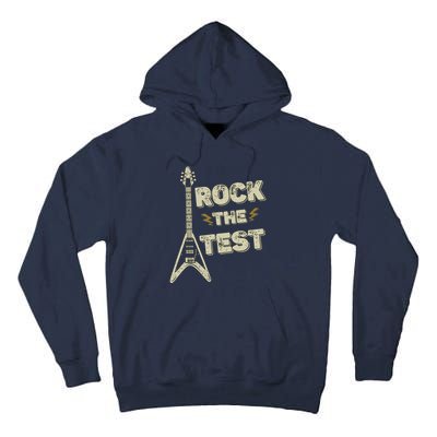 Rock The Test Guitar Teacher Test Day Testing Day Teacher Tall Hoodie