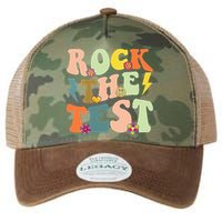 Rock The Test Groovy Design Funny Testing Day Teacher Legacy Tie Dye Trucker Hat