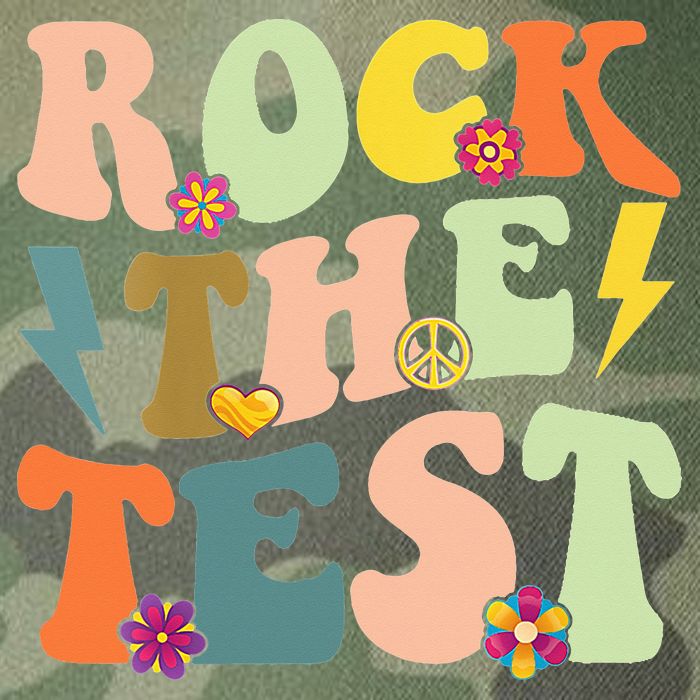 Rock The Test Groovy Design Funny Testing Day Teacher Legacy Tie Dye Trucker Hat