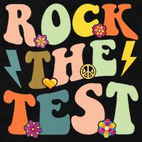 Rock The Test Groovy Design Funny Testing Day Teacher Ladies PosiCharge Tri-Blend Wicking Tank
