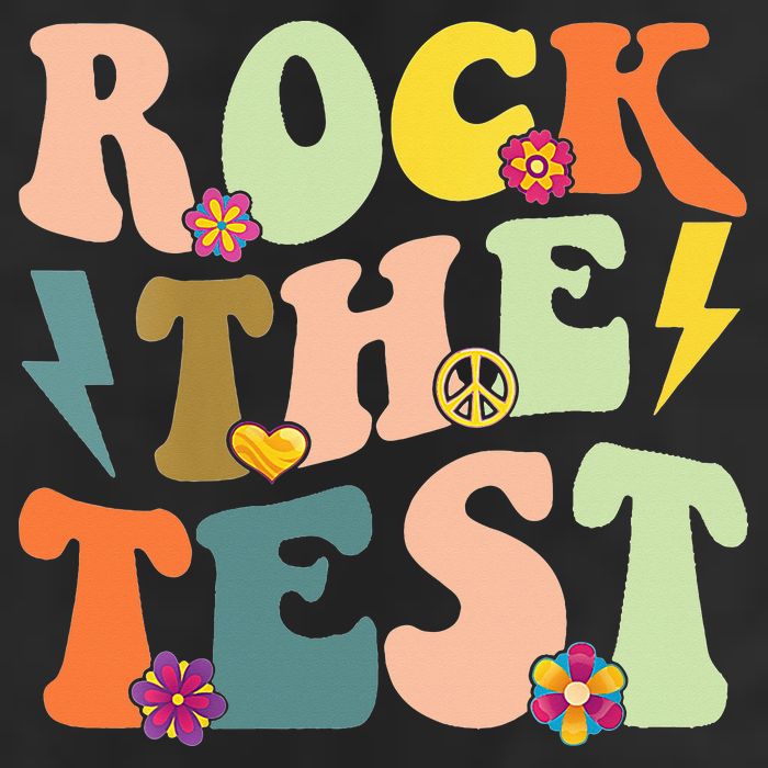Rock The Test Groovy Design Funny Testing Day Teacher Cool Comfort Performance Bucket Hat