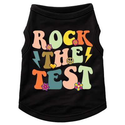 Rock The Test Groovy Design Funny Testing Day Teacher Doggie Tank