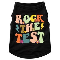 Rock The Test Groovy Design Funny Testing Day Teacher Doggie Tank