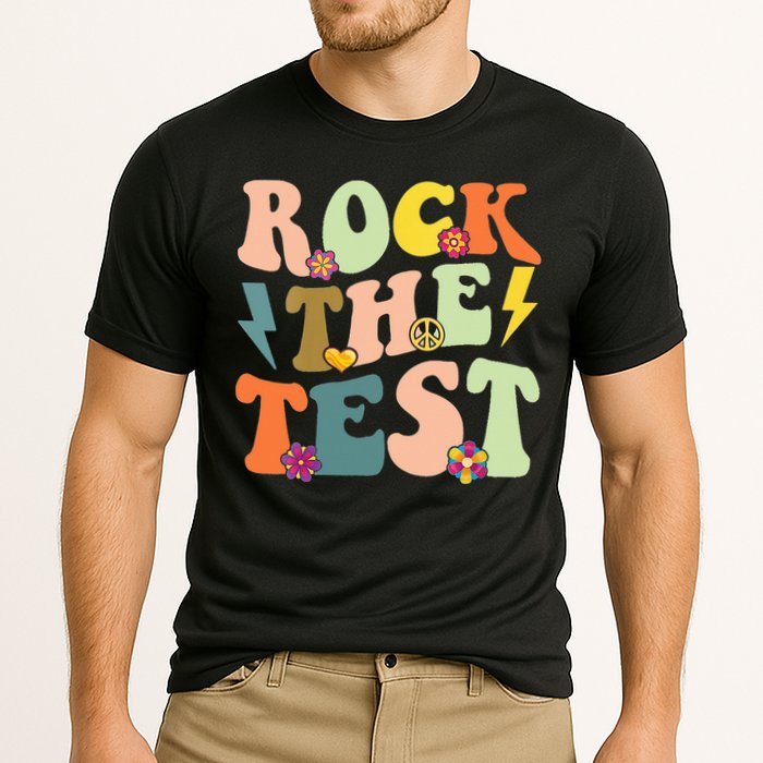 Rock The Test Groovy Design Funny Testing Day Teacher Performance Shirt