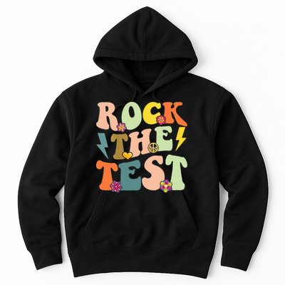 Rock The Test Groovy Design Funny Testing Day Teacher Hoodie