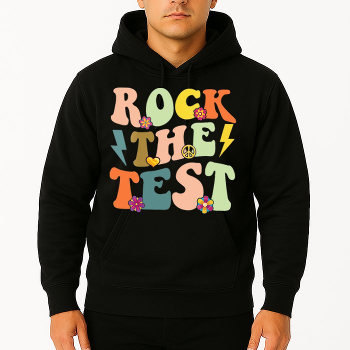 Rock The Test Groovy Design Funny Testing Day Teacher Hoodie
