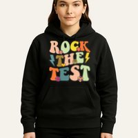 Rock The Test Groovy Design Funny Testing Day Teacher Hoodie