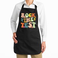 Rock The Test Groovy Design Funny Testing Day Teacher Apron