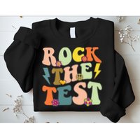 Rock The Test Groovy Design Funny Testing Day Teacher Sweatshirt