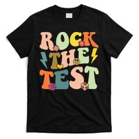 Rock The Test Groovy Design Funny Testing Day Teacher T-Shirt