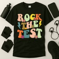 Rock The Test Groovy Design Funny Testing Day Teacher T-Shirt