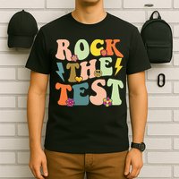 Rock The Test Groovy Design Funny Testing Day Teacher T-Shirt