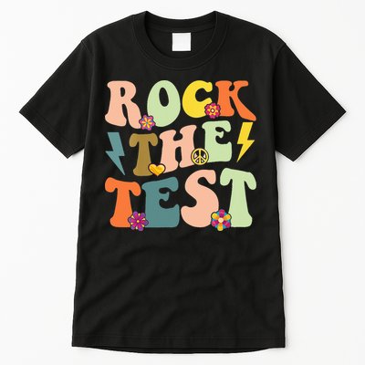 Rock The Test Groovy Design Funny Testing Day Teacher Tall T-Shirt