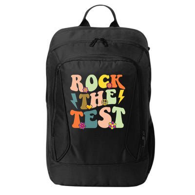 Rock The Test Groovy Design Funny Testing Day Teacher City Backpack