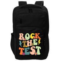 Rock The Test Groovy Design Funny Testing Day Teacher Impact Tech Backpack