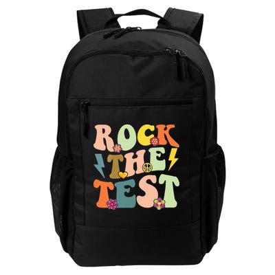 Rock The Test Groovy Design Funny Testing Day Teacher Backpack