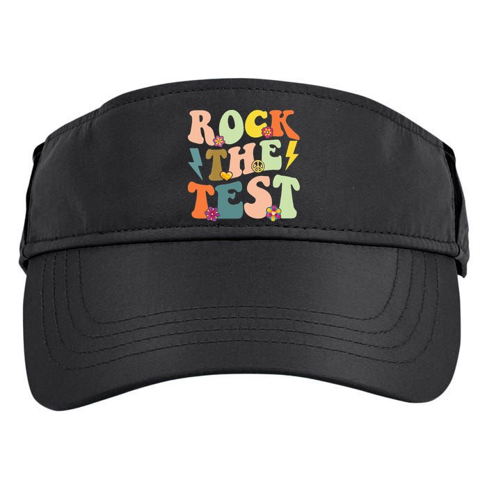 Rock The Test Groovy Design Funny Testing Day Teacher Adult Drive Performance Visor