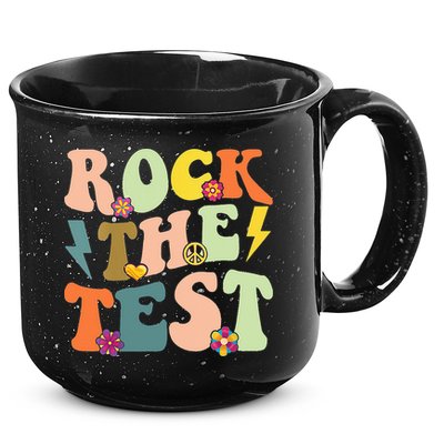 Rock The Test Groovy Design Funny Testing Day Teacher 15oz Campfire Ceramic Mug