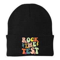 Rock The Test Groovy Design Funny Testing Day Teacher Beanie