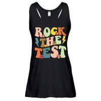 Rock The Test Groovy Design Funny Testing Day Teacher Ladies Essential Flowy Tank