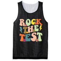 Rock The Test Groovy Design Funny Testing Day Teacher Mesh Reversible Basketball Jersey Tank