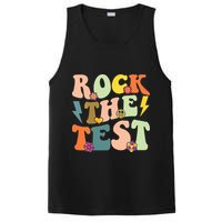 Rock The Test Groovy Design Funny Testing Day Teacher PosiCharge Competitor Tank