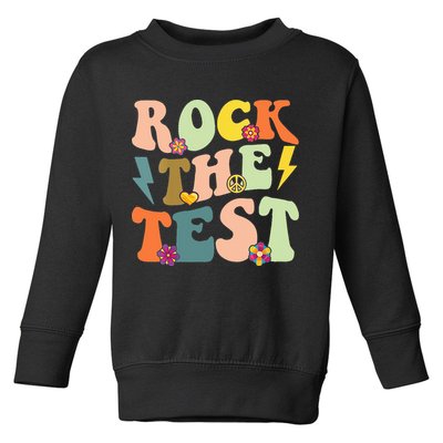 Rock The Test Groovy Design Funny Testing Day Teacher Toddler Sweatshirt