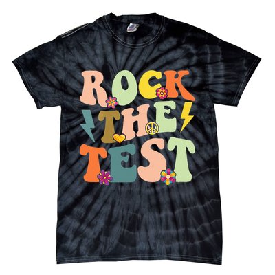 Rock The Test Groovy Design Funny Testing Day Teacher Tie-Dye T-Shirt