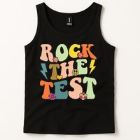Rock The Test Groovy Design Funny Testing Day Teacher Tank Top