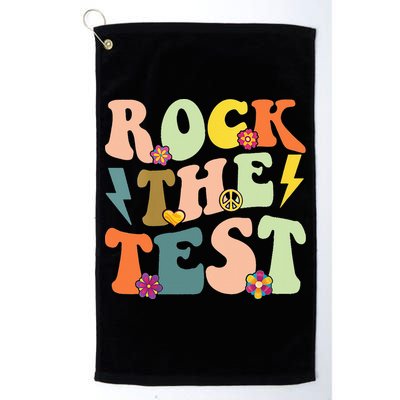 Rock The Test Groovy Design Funny Testing Day Teacher Golf Towel