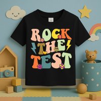 Rock The Test Groovy Design Funny Testing Day Teacher Toddler T-Shirt