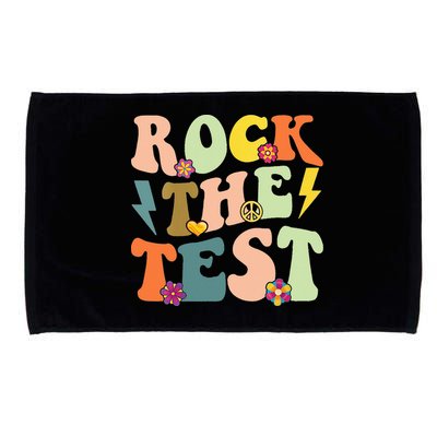 Rock The Test Groovy Design Funny Testing Day Teacher Microfiber Hand Towel