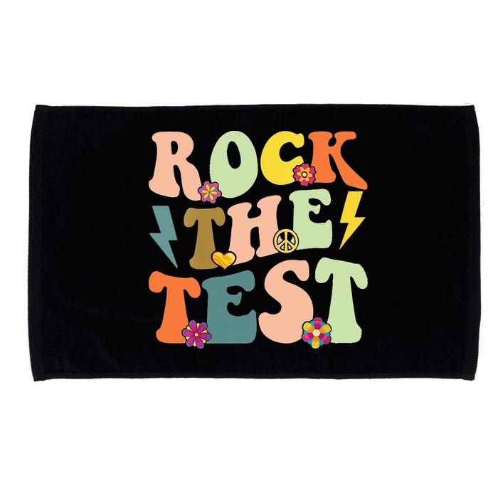 Rock The Test Groovy Design Funny Testing Day Teacher Microfiber Hand Towel