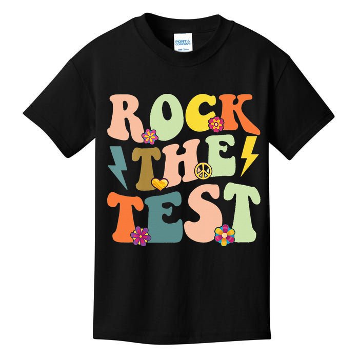 Rock The Test Groovy Design Funny Testing Day Teacher Kids T-Shirt