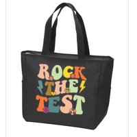 Rock The Test Groovy Design Funny Testing Day Teacher Zip Tote Bag