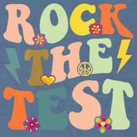 Rock The Test Groovy Design Funny Testing Day Teacher Garment-Dyed Sweatshirt