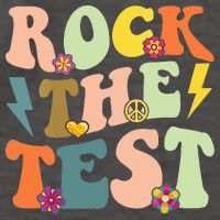 Rock The Test Groovy Design Funny Testing Day Teacher Vector Backpack
