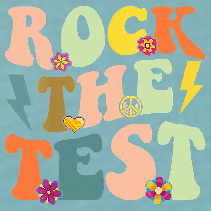 Rock The Test Groovy Design Funny Testing Day Teacher Sueded Cloud Jersey T-Shirt