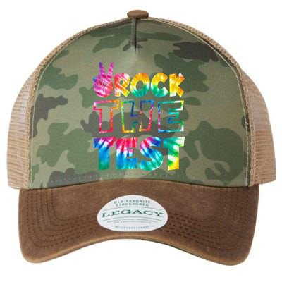 Rock The Test Testing Day Motivational Teacher Legacy Tie Dye Trucker Hat